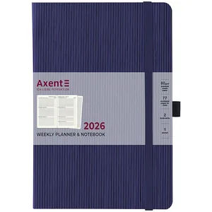 Щотижневик "Axent" 2026 /8531-26-02-A/ Grand Lines, 195*255, синій (1/12)