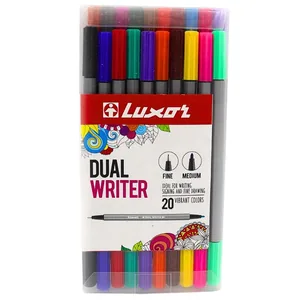 A set of liner + felt-tip pen 20 col. "Luxor" /15400/20ACT/ DOUBLE-SIDED "Dual Writer" water base (1/10)