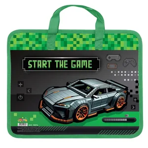 Briefcase folder "Kidis" /13214/ "Supercar" made of fabric. handle (1/12)
