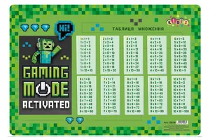 Підкладка настільна "Kidis" /13579/ 42,5см* 29см, таблиця множення Gaming Mode (1/20)