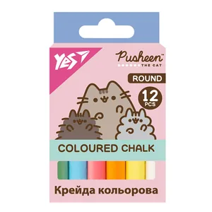 Colored chalk 12 pcs. "YES" /400556/ "Pusheen" round (1/24)