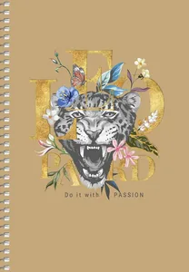 Notebook "Student" A5/96 sheet KRAFT cover, sp. /A5-SC-096-6132K/ #, cream. block, embossing, 70g/m2 (3/54)