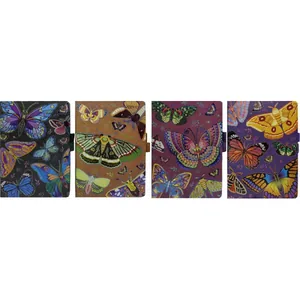 Notebook A5/80 sheets. /6290-1-X/ # with pen holder "Butterflies" colored edge, 80g/m2 (1/16)