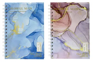 Notebook A5/80 sheets. "WB" /A5-5000-17/ # on spiral, cover/cardboard with foil Colorful Neon (1/120)