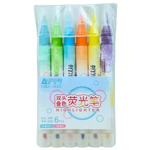 A set of text markers "AODEMEI" /M6231/ DOUBLE-SIDED 6 pcs. 12 col. (1/24)