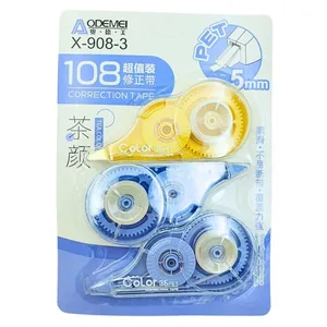 Corrector tape "AODEMEI" /X908-3/ 5 mm, 3 pcs in a blister (1/24/384)