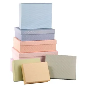 Gift box /271044/ rectangular "Pastel" 10 pcs/pack, 37x27x11-14x10x5 cm
