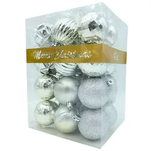 Набір новорічних кульок "JO" /DSCN1355/ срібло "Christmas" 4-6см 48шт. (1/18)