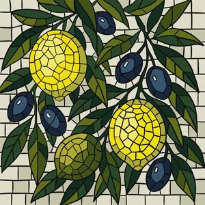Painting by numbers "Ideyka" /KHO5738/ "Stained glass. Lemons" 30x30 cm