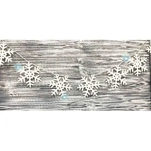 String garland "Diamond handles" /123106/ "Snowflakes", 2m, white NEW YEAR'S