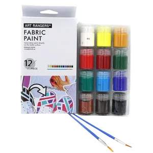 Set of paints for fabric "Art Nation" /FAC1222/WX02.A12015-4/ 12 pcs*22 ml+2 brushes (1/12/60)