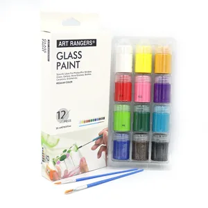 Set of paints for glass "Art Nation" /GAS1222/WX02.A12015-2/ 12 pcs*22 ml+2 brushes (1/12/60)