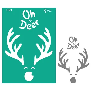 Reusable self-adhesive stencil "Rosa Talent" /1121/ A4 (21*29.7 cm) "New Year"