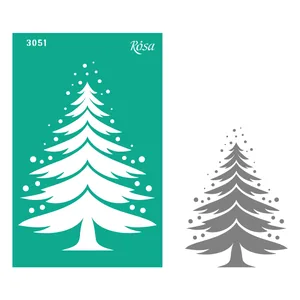 Reusable self-adhesive stencil "Rosa Talent" /3051/ 13*20cm "New Year"
