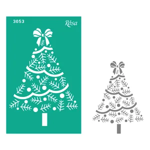 Reusable self-adhesive stencil "Rosa Talent" /3053/ 13*20cm "New Year"