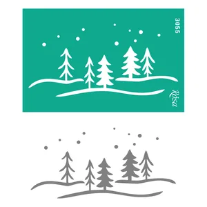 Reusable self-adhesive stencil "Rosa Talent" /3055/ 13*20cm "New Year"