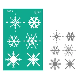 Reusable self-adhesive stencil "Rosa Talent" /3059/ 13*20cm "New Year"