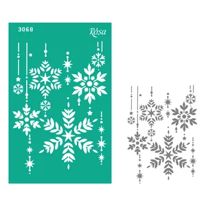 Reusable self-adhesive stencil "Rosa Talent" /3068/ 13*20cm "New Year"