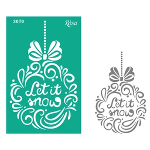 Reusable self-adhesive stencil "Rosa Talent" /3070/ 13*20cm "New Year"