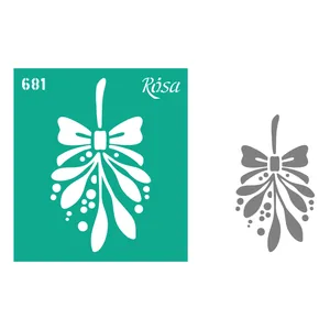 Reusable self-adhesive stencil "Rosa Talent" /681/ 9*10cm "New Year"