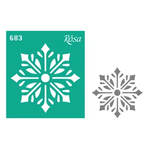 Reusable self-adhesive stencil "Rosa Talent" /683/ 9*10cm "New Year"