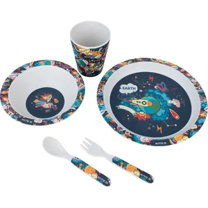Set of bamboo dishes "Kite" /K22-313-01/ "Space" (5 items) (1/12)