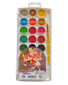 Watercolor "RUDIX" PLASTIC 24 pcs. /812412/ z/n gold and silver (1/12)