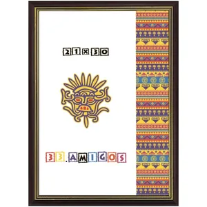 Photo frame 30*40 "33 Amigos" /3040-LA-119/ brown with gold, baguette 1515 semicircular (1/18)