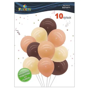 Кульки повітряні "Pelican" /837411/ латексні "Бежева фантазія" вінтажний 10шт/уп