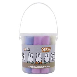 Крейда кольорова 12 шт. "YES" /400566/ "Miffy" JUMBO, у відрі (1/24)
