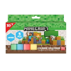 Крейда кольорова 9 шт. "YES" /400561/ "Minecraft" JUMBO (1/6/48)