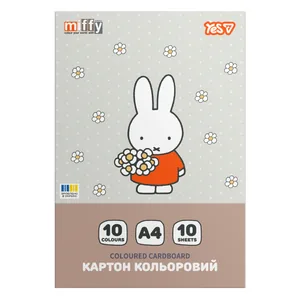 Картон кольоровий А4/10арк "YES" /955489/ Miffy односторонній папка (1/100)