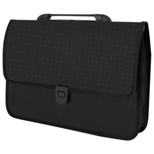 Briefcase plastic A4 "ECONOMIX" /E31641-01/ with a clasp, texture "Vysyvanka", black (1/8)