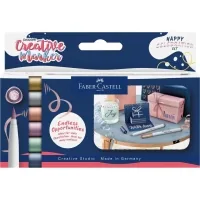 Набір маркерів Faber-Castell тонких металіків для декору Goldfaber Creative Marker Metallic Brush, 6 кольорів, В (пензлик) (33002)
