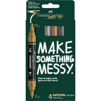 Set of markers Faber-Castell acrylic double-sided Multimark Acrylic Metallic, 4 colors (33113)