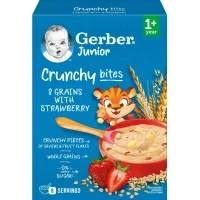 Дитяча каша Gerber Мультизлакова з хрусткими пластівцями та шматочками полуниці від 1 року 200 г (1100408)
