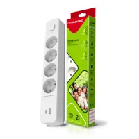 Network power supply filter EUROELECTRIC X4 10A 2m USB, Type-C, White (EE-104USB/C-2M)