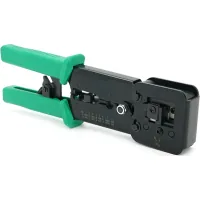 Voltronic VegGieg V-E113 Tool, for Crimping RJ-45 (8P8C) and RJ-12/11 (6P6C), 4P4C, Black/Green, Q10 (V-E113)