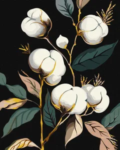 Picture by number "Ideyka" /KHO3246/ "Snow-white cotton with extra metallic paints" 40*50 cm