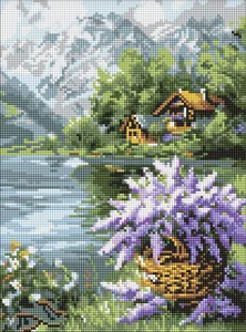 Diamond mosaic "Ideyka" /AMO8098/ "Lilac basket" 30*40cm