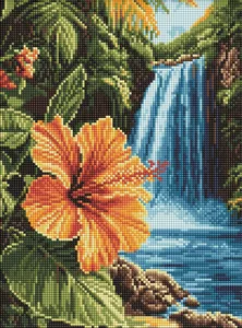 Алмазна мозаїка "Ідейка" /AMO8227/ "Тропічний водоспад" 30*40см