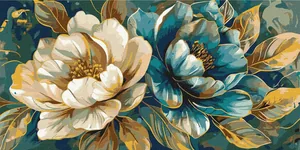 Painting by numbers "Ideyka" /KHO3332/ "Golden petals with extra metallic paints" 40*80 cm