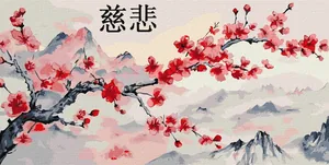 Painting by numbers "Ideyka" /KHO6436/ "Sakura branch" 40*80 cm