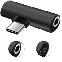 Adapter USB-C M to USB-C F + 3.5mm F black XoKo (AC-205-BK)