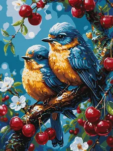 Painting by numbers "Ideyka" /KHO6948/ "Yellow-blue birds" 30*40cm