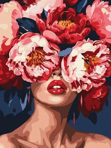 Painting by numbers "Ideyka" /KHO8766/ "View through flowers" 30*40 cm