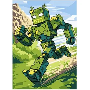 Painting by numbers "Ideyka" /KHO1373/ "Pixel robot on the way" 17.5*24cm