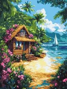 Painting by numbers "Ideyka" /KHO6373/ "House in the tropics" 30*40 cm