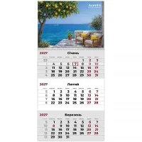 Календар Axent настінний квартальний 2027 р.,1 пр. Romantic 2 (8801-27-14-A)