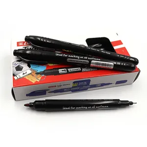 The marker is permanent. two-sided. "Luxor" /3011/ "Twin 150 " black, 0.7-1mm (12/144)
